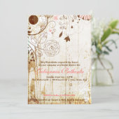  Shabby Chic Floral Vrijgezellenfeest Invite Kaart (Staand voorkant)