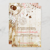  Shabby Chic Floral Vrijgezellenfeest Invite Kaart (Voorkant / Achterkant)