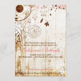 Shabby Chic Floral Vrijgezellenfeest Invite Kaart