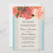 Shabby Chic Floral Wedding Invitation Kaart (Voorkant)