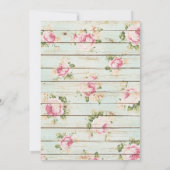 Shabby Chic Floral Wood Baby shower Uitnodiging (Achterkant)