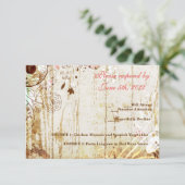 Shabby Chic Floral Wood Receptie RSVP (Staand voorkant)