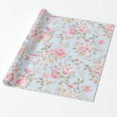 Shabby Chic Floral Wrapping Paper Cadeaupapier (Uitgerold)