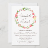 Shabby Chic Floral Wreath Wedding Invitation Kaart (Voorkant)