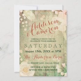 Shabby Chic Florals | Bruiloft Kaart