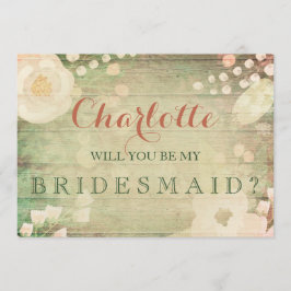 Shabby Chic Florals | Word jij mijn bruidsmeisje? Kaart