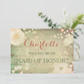 Shabby Chic Florals | Word jij mijn bruidsmeisje? Kaart (Staand voorkant)