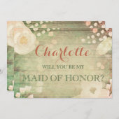 Shabby Chic Florals | Word jij mijn bruidsmeisje? Kaart (Voorkant / Achterkant)