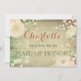 Shabby Chic Florals | Word jij mijn bruidsmeisje? Kaart