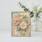 Shabby chic  Flower Collage Feestdagenkaart (Staand voorkant)
