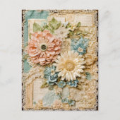 Shabby chic  Flower Collage Feestdagenkaart (Voorkant)