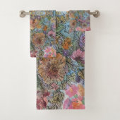 Shabby Chic Flower Garden Waterverf Schilderij Bad Handdoek (Insitu)