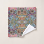 Shabby Chic Flower Garden Waterverf Schilderij Bad Handdoek (Wasdoekje)