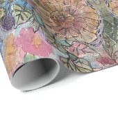 Shabby Chic Flower Garden Waterverf Schilderij Cadeaupapier (Rol Hoek)