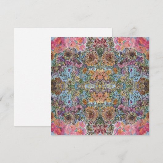 Shabby Chic Flower Garden Waterverf Schilderij Notitiekaartje (Voorkant / Achterkant)