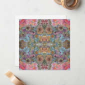 Shabby Chic Flower Garden Waterverf Schilderij Notitiekaartje (Voorkant / Achterkant in situ)