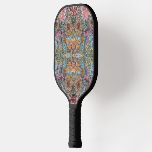 Shabby Chic Flower Garden Waterverf Schilderij Pickleball Paddle (Links)