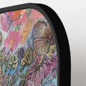 Shabby Chic Flower Garden Waterverf Schilderij Pickleball Paddle (Links Detail)