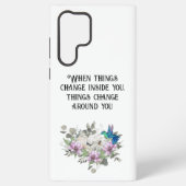 Shabby chic flowers art and selflove quote samsung galaxy hoesje (Achterkant)