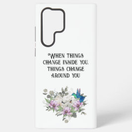 Shabby chic flowers art and selflove quote samsung galaxy hoesje