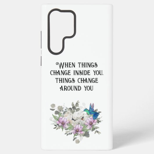 Shabby chic flowers art and selflove quote samsung galaxy hoesje (Achterkant)