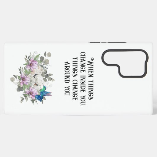 Shabby chic flowers art and selflove quote samsung galaxy hoesje (Achterkant horizontaal)
