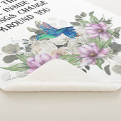 Shabby chic flowers art and selflove quote sherpa deken (3/4)