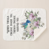 Shabby chic flowers art and selflove quote sherpa deken (Voorkant (horizontaal))