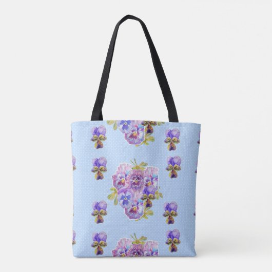 Shabby Chic Flowers Floral Damal Name Canvas tas (Achterkant)
