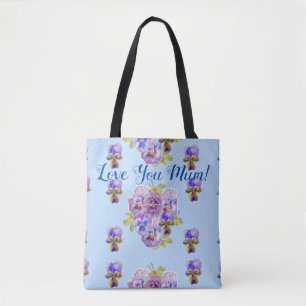 Shabby Chic Flowers Floral houdt van je moeder Can Tote Bag
