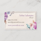 Shabby Chic Flowers Floral Visitekaartje (Voorkant)