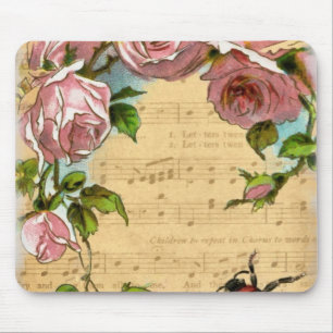  Shabby Chic Flowers & Music Collage Muismat