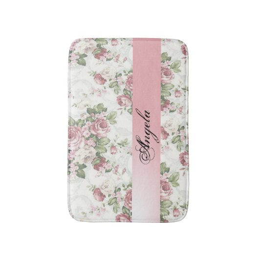  Shabby Chic Flowers-Personalized Badmat (Voorkant Verticaal)