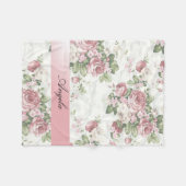  Shabby Chic Flowers-Personalized Fleece Deken (Voorkant (Horizontaal))