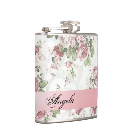  Shabby Chic Flowers-Personalized Heupfles (Rechts)