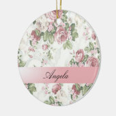  Shabby Chic Flowers-Personalized Keramisch Ornament (Links)