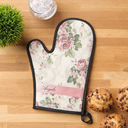 Shabby Chic Flowers-Personalized Ovenwant (Top down)