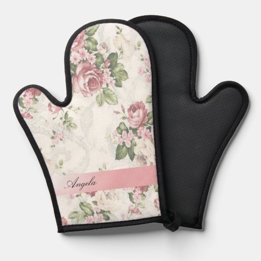 Shabby Chic Flowers-Personalized Ovenwant (Voorkant / Achterkant)