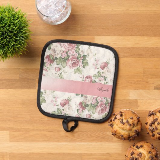  Shabby Chic Flowers-Personalized Pannenlap (Top down)