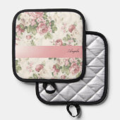  Shabby Chic Flowers-Personalized Pannenlap (Voorkant / Achterkant)