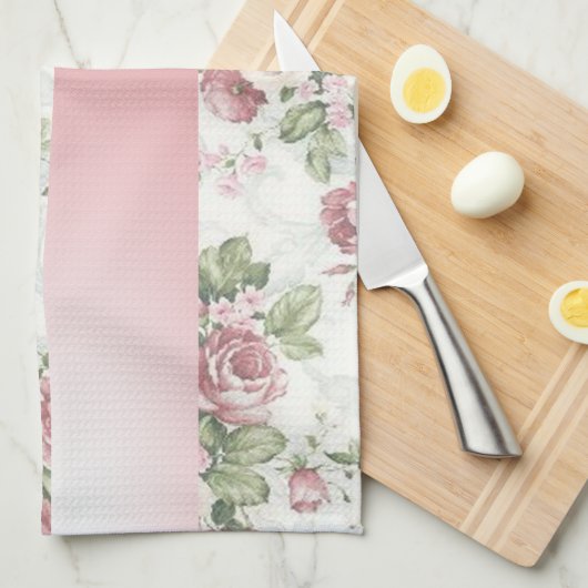  Shabby Chic Flowers-Personalized Theedoek (Quarter Fold)