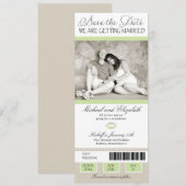 Shabby Chic Football Ticket Save the Date (Voorkant / Achterkant)