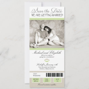 Shabby Chic Football Ticket Save the Date