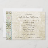 Shabby Chic Foto 80th Birthday Party Invitation Kaart (Achterkant)