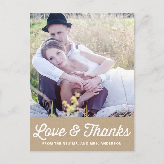 SHABBY CHIC | FOTO WEDDING BEDANKT U BRIEFKAART (Voorkant)