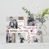 Shabby Chic-fotokerstkaart Feestdagenkaart (Staand voorkant)