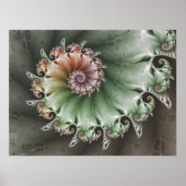 Shabby Chic Fractal Pattern Poster