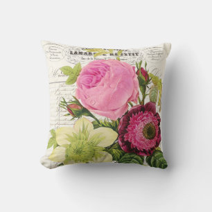Shabby chic  Frans botanisch Kussen