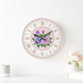 Shabby Chic Frans  Goud Paarse Indigo Roos Grote Klok (Huis)