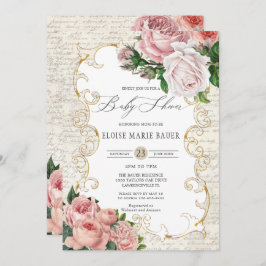 Shabby Chic Frans Roos Baby shower Kaart